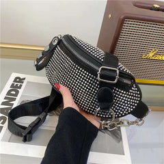 Rhinestone Waist Bag Diamond Fanny Pack Chain Belt Bags