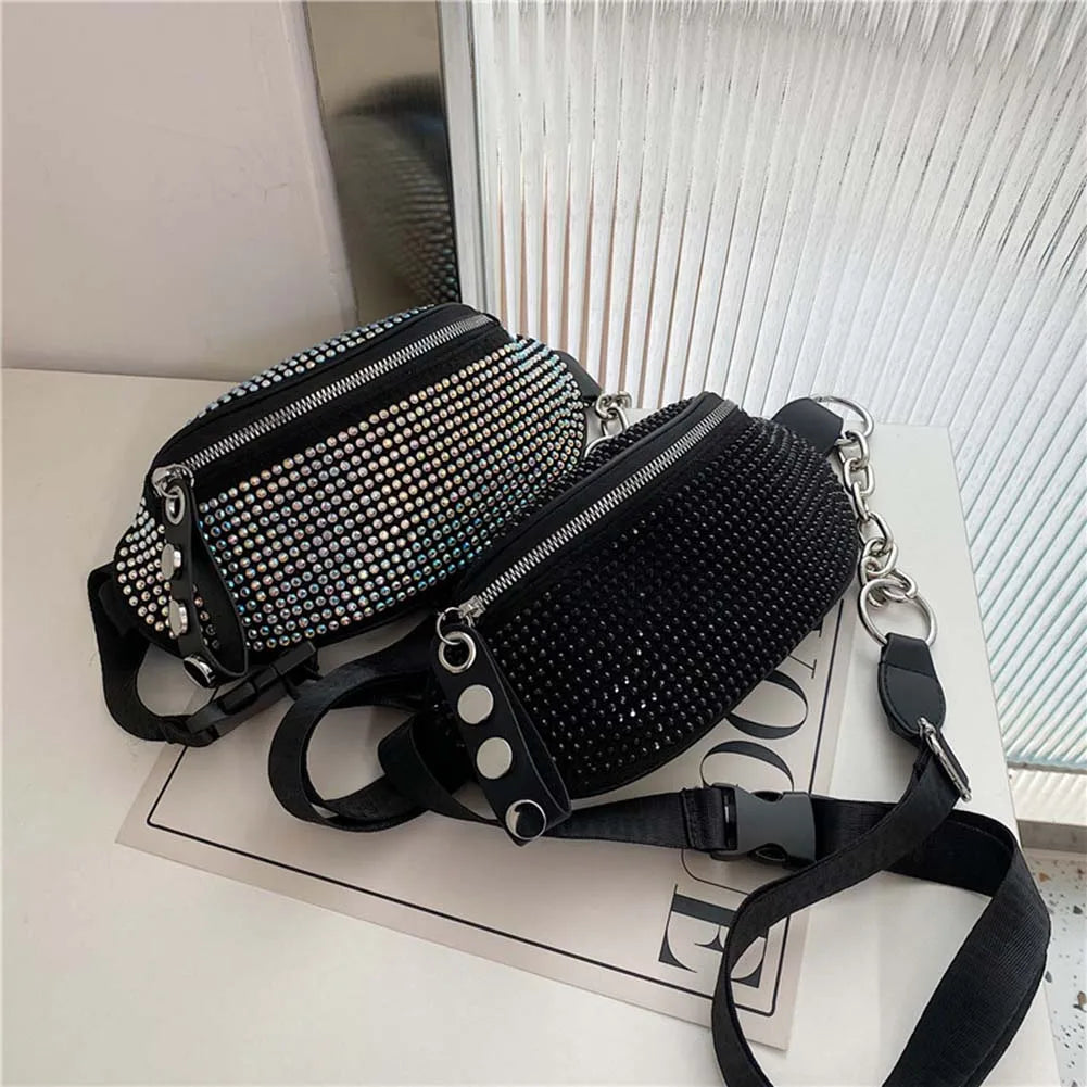 Rhinestone Waist Bag Diamond Fanny Pack Female Dinner Party Wedding Purses