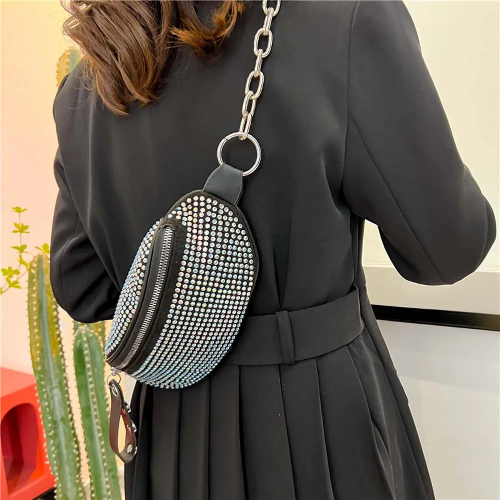 Rhinestone Waist Bag Diamond Fanny Pack Female Dinner Party Wedding Purses