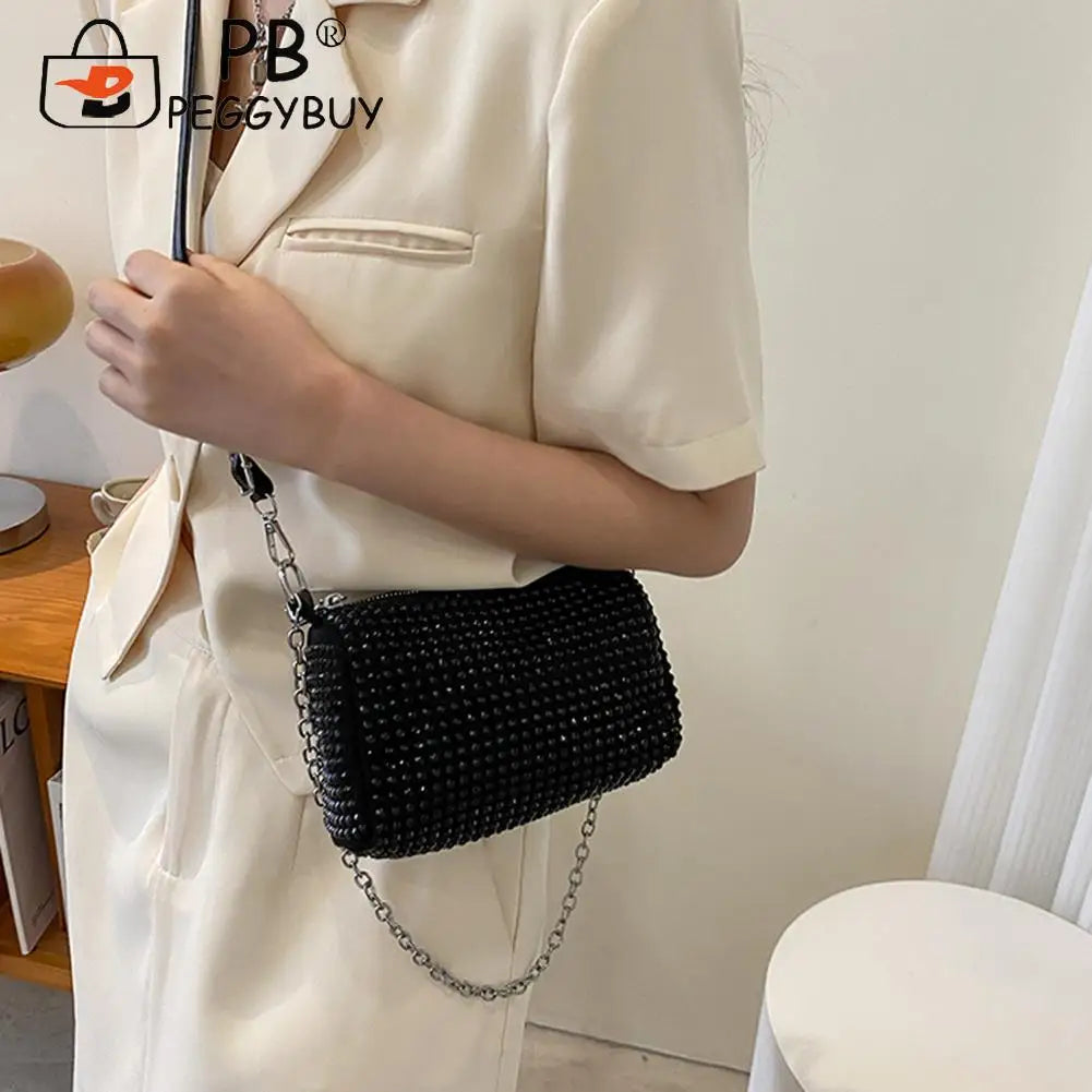 Elegant Crystal Rhinestones Evening Clutch Bag