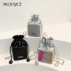 Rhinestones Shoulder Bag Diamond Drawstring Handbag