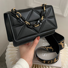 Rhombus Embossed Bag Ladies Handbag Chain Shoulder Underarm Bags Tote Purses