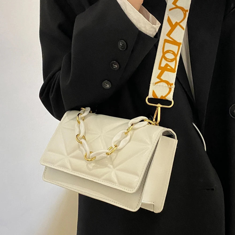 Rhombus Embossed Bag Ladies Handbag Chain Shoulder Underarm Bags Tote Purses
