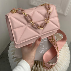 Rhombus Embossed Bag Ladies Handbag Chain Shoulder Underarm Bags Tote Purses