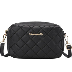 Rhombus Women's Bag PU Leather Shoulder Bag Female Versatile Zipper Crossbody Ba