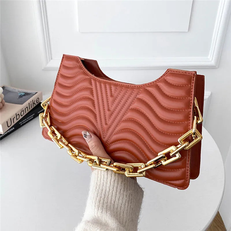 Rhombus Women's Leather Shoulder Bag Solid Handbag