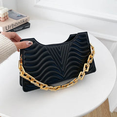 Rhombus PU Leather Shoulder Bag Zipper Handbag