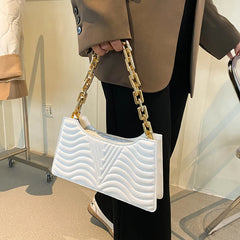 Rhombus PU Leather Shoulder Bag Zipper Handbag