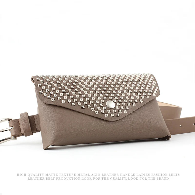 Rivets Waist Pack Fanny Pack Women Waist Bag Phone Pouch