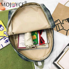 Plaid Backpack for Women Student Travel Sports