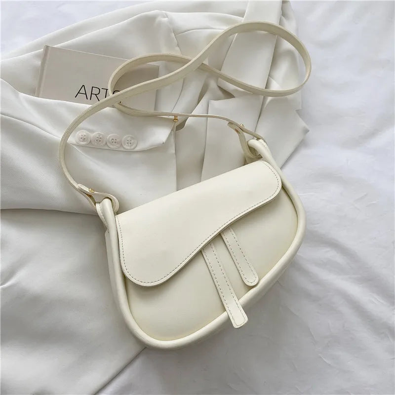 Small PU Leather Saddle Bag Crossbody