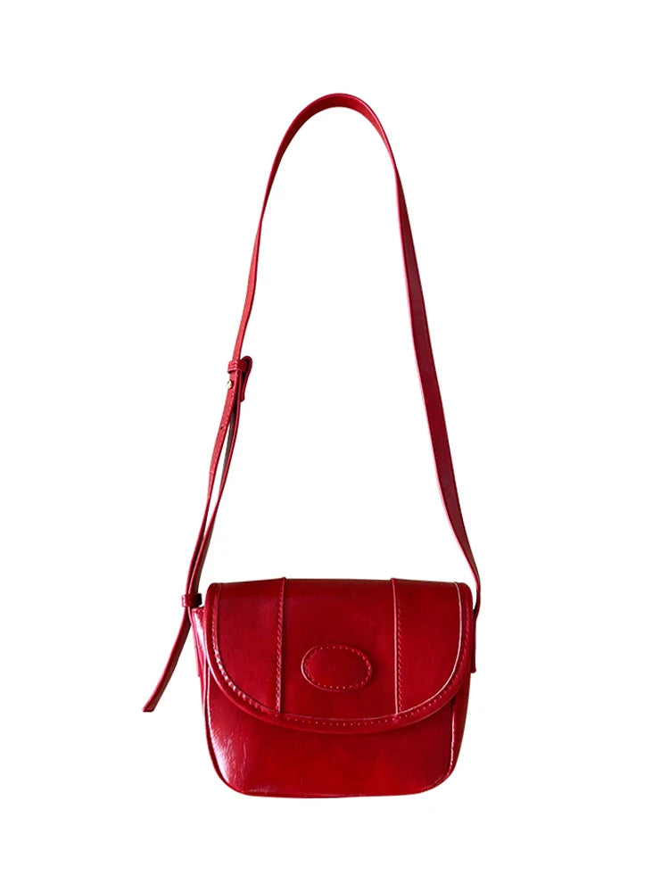 Women's Saddle Messenger Bag Pu Leather Small Shoulder Crossbody Vintage Handbag
