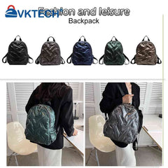 Quilted Women Casual Daypack College Rucksack Waterproof Shoulder Backpack