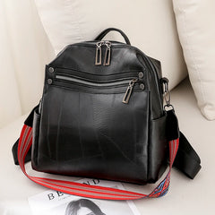 Vintage Leather Women Backpack Preppy Style Backpacks