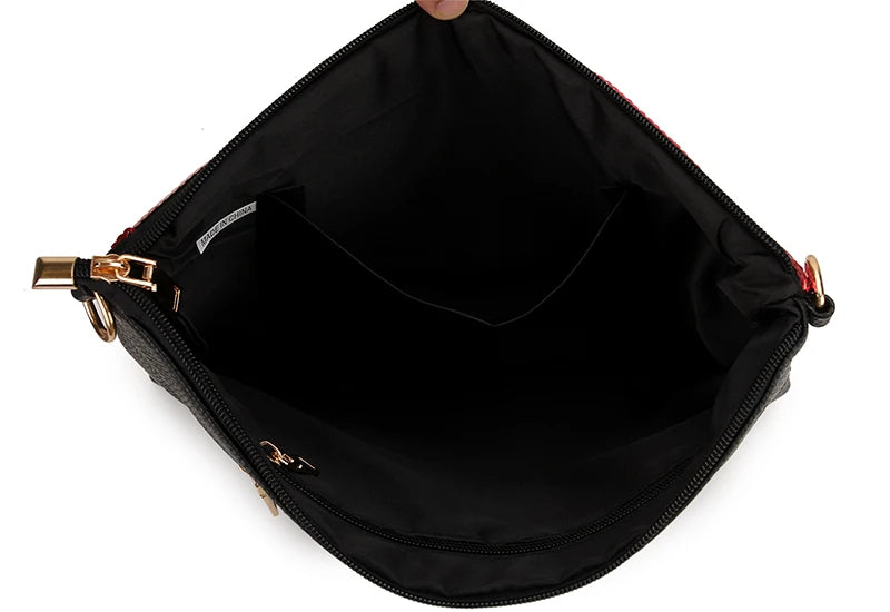Sequin Flower Women's Envelope Shoulder Bag