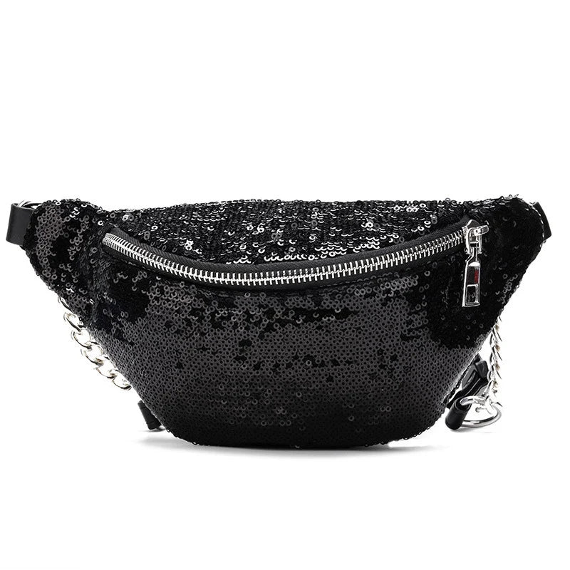 Sequin Fanny Pack Waist Bag Women Chest Pouch Shoulder Bag