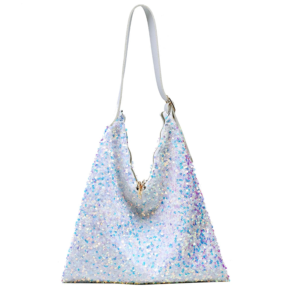 Sequin Handbag Women Large Capacity Casual Tote Clutches Shopping Bags