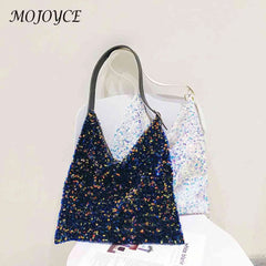 Sequin Handbag Women Large Capacity Casual Tote Clutches Shopping Bags