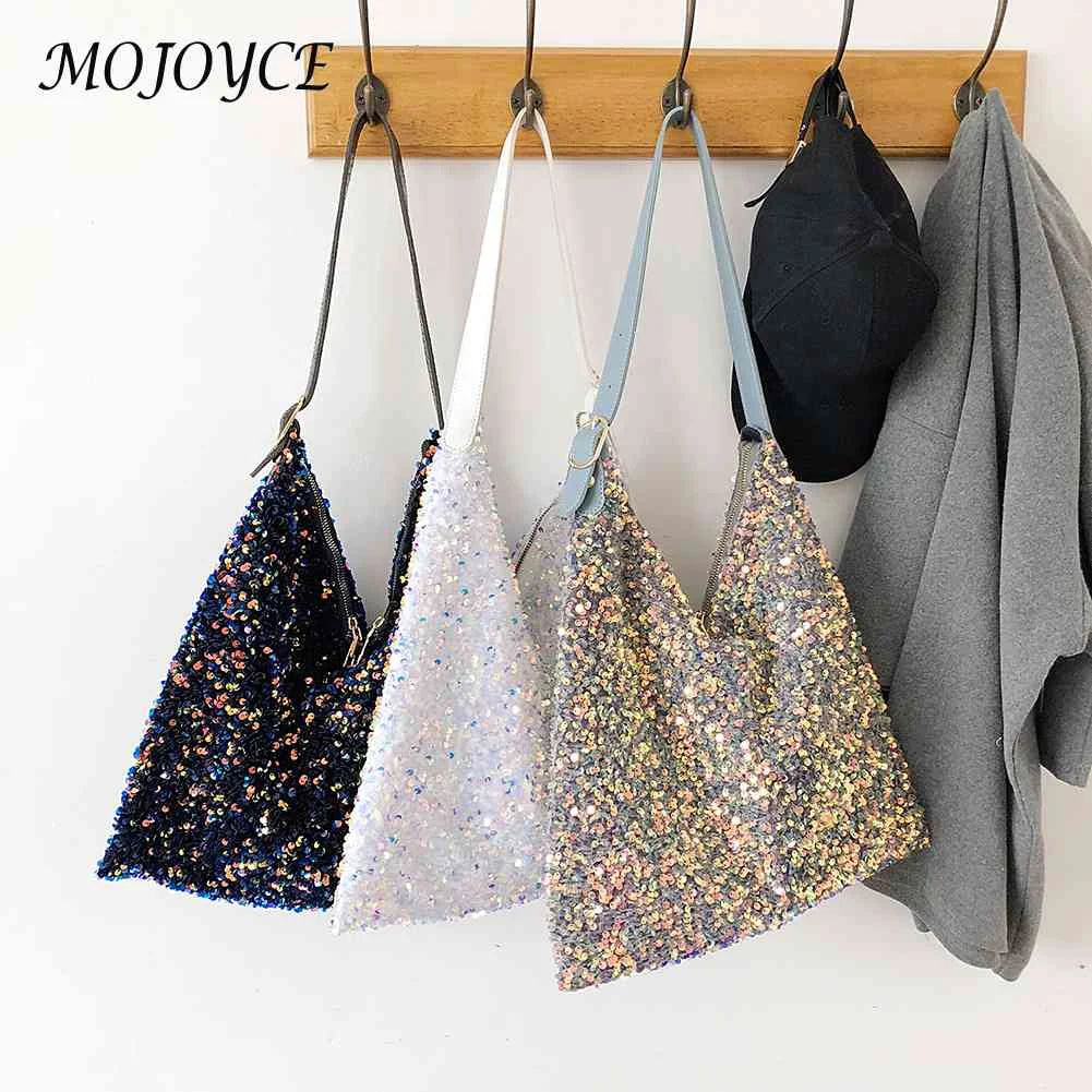 Sequin Handbag Women Large Capacity Casual Tote Clutches Shopping Bags