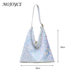 Sequin Handbag Women Large Capacity Casual Tote Clutches Shopping Bags