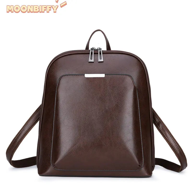 Sequined Leather Backpack Women Shoulder Bags Large Capacity Travel Bagpack