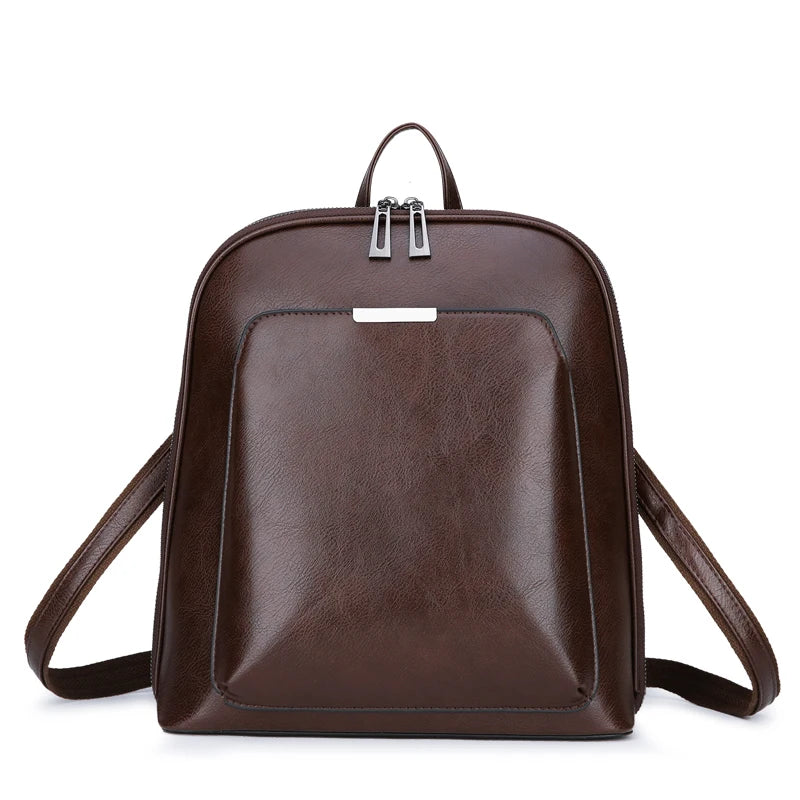 Sequined Leather Backpack Women Shoulder Bag Large Capacity Travel Bag