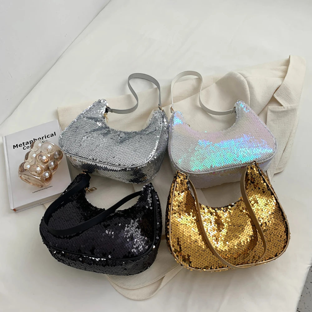 Sequins Fish Scale Underarm Shoulder Bags for Women