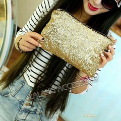Sequins Envelope Clutch Bag Women Party Evening Handbag Purse Wallet