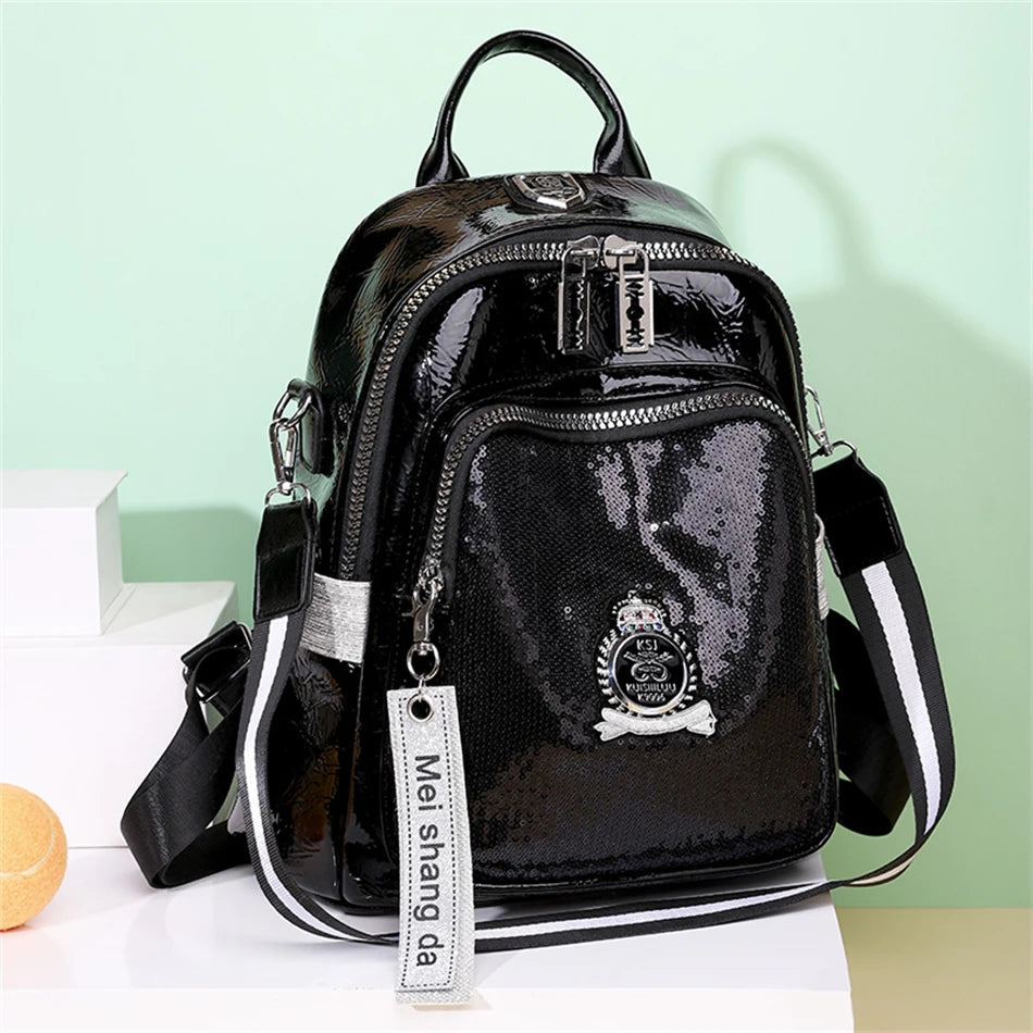 Sequins Women's Backpack School Bags 3-In-1 Travel Bagpac