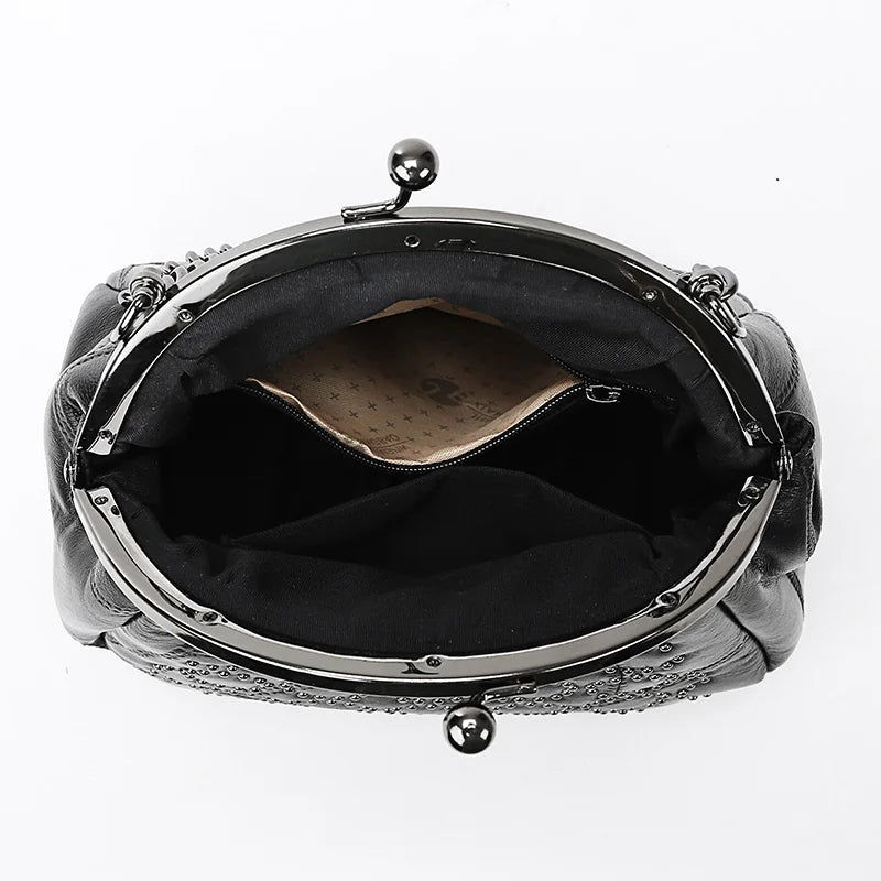 Rivet PU Leather Crossbody Bag with Chain Strap