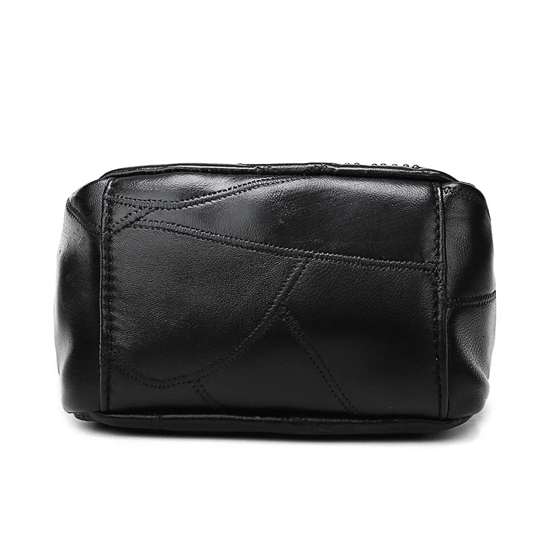 Rivet PU Leather Crossbody Bag with Chain Strap