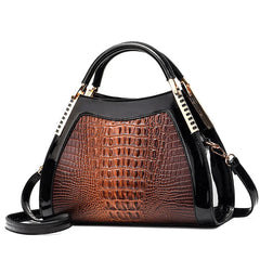 Leather Tote Large Capacity Crocodile Pattern Shoulder Messenger Bag