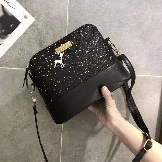 Sequins Tote Bags PU Leather Shell Clutch Bags