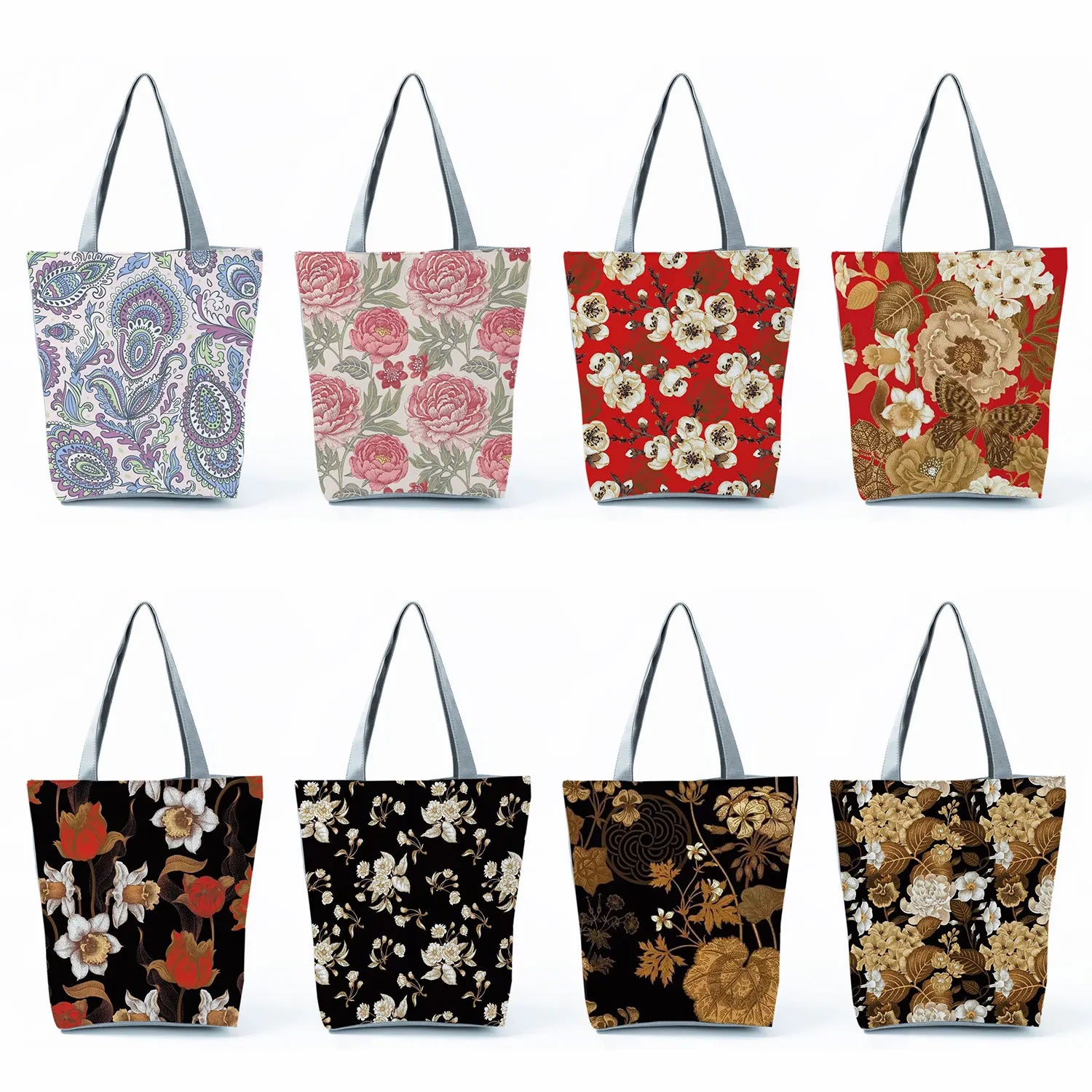 Floral Printed Shoulder Bag for Women Travel Beach Bag