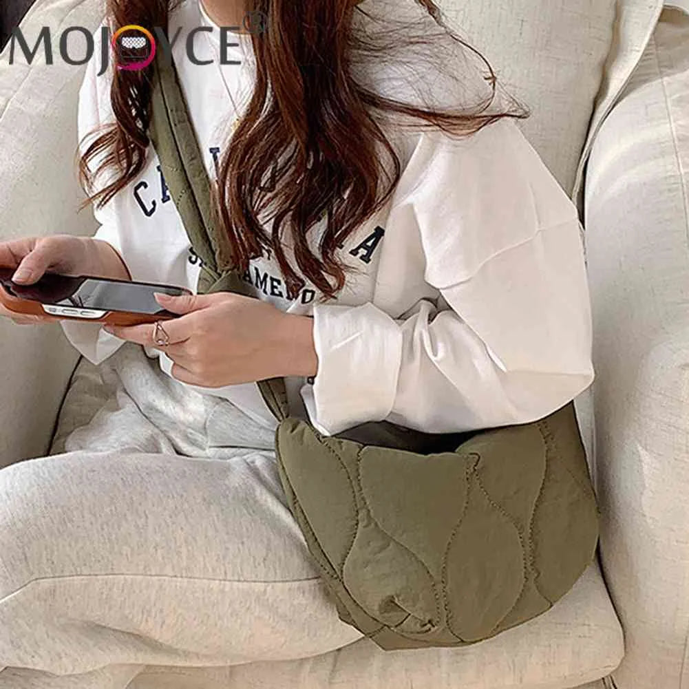 Shoulder Bag Autumn Winter Crossbody Bags Solid Rhombic Lattice Large Capacity