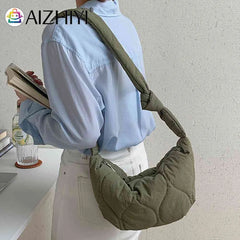 Shoulder Bag Autumn Winter Ladies Handbags Solid Rhombic Lattice