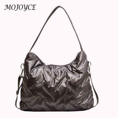 Quilted Shoulder Bag Cotton Padded Messenger Crossbody Handbag for Travel