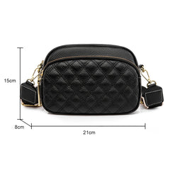 Cowhide Leather Shoulder Bag Multi-layer Pocket