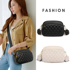 Cowhide Leather Shoulder Bag Multi-layer Pocket