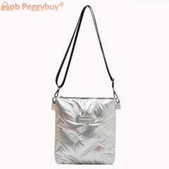 Quilted Cotton Shoulder Bag Padded Handbag Women Lady Purse
