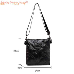 Quilted Cotton Shoulder Bag Padded Handbag Women Lady Purse