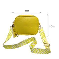 Shoulder Bag Tassel Handbags PU Leather Wide Strap Casual Solid