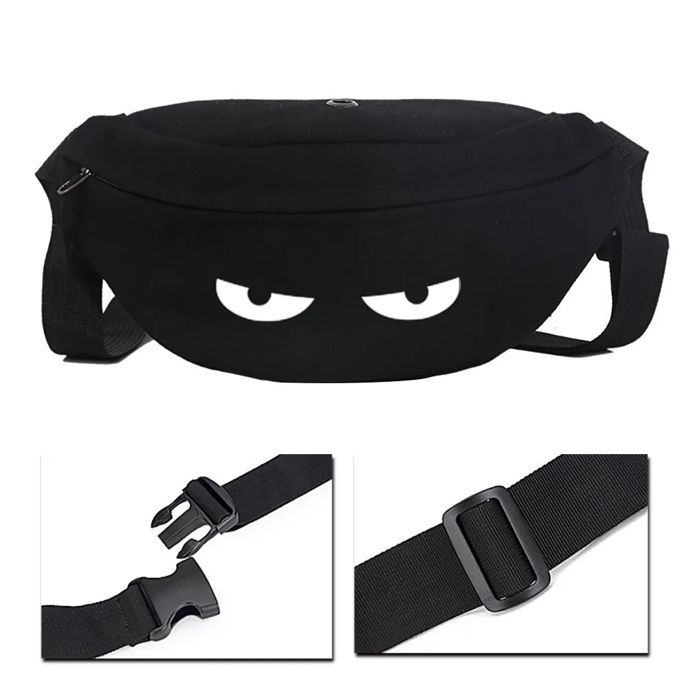 Unisex Shoulder Chest Bag Tool Waist Travel Crotch Funny Print Series