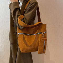 Women's Corduroy Shoulder Bag Handbag