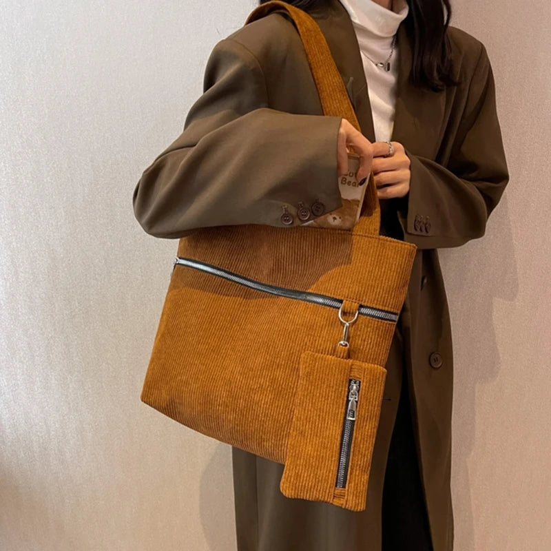 Women's Corduroy Shoulder Bag Handbag