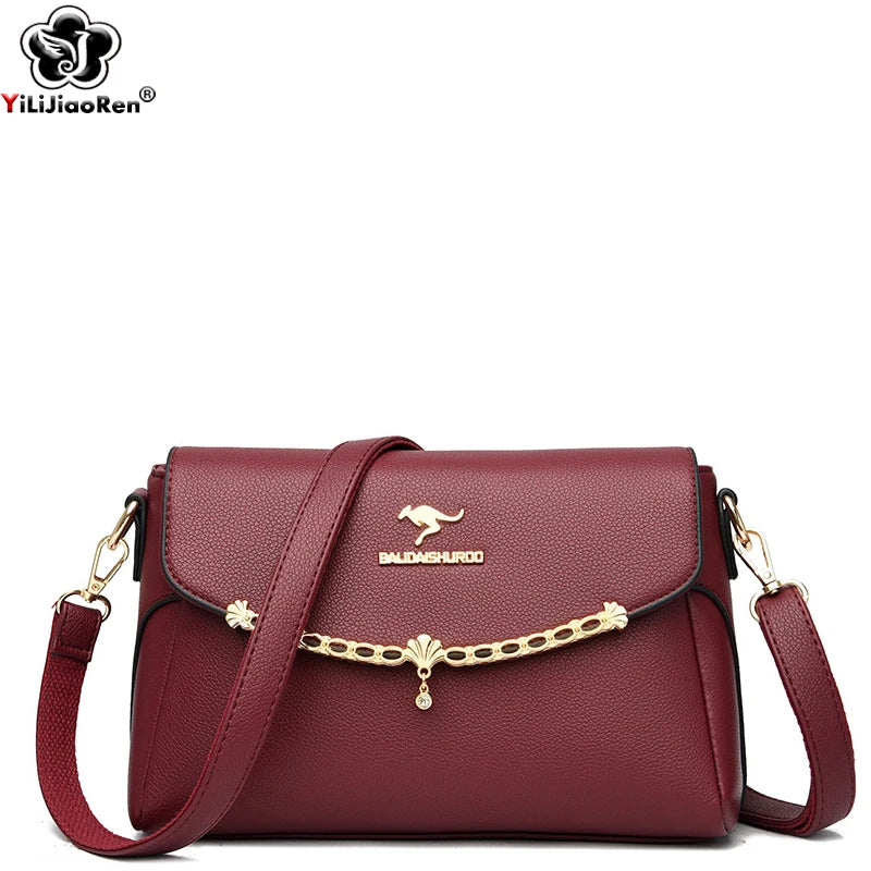 Women's Soft Leather Shoulder Bag Crossbody Messenger Purse