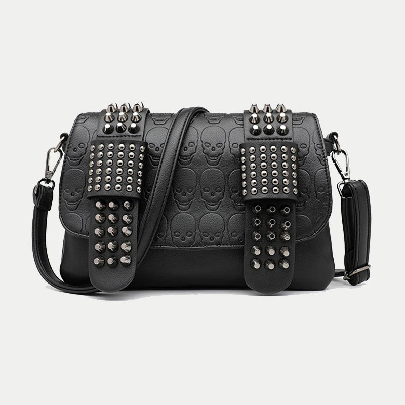 Skull Rivet Shoulder Bag Women Large Capacity Messenger Bag