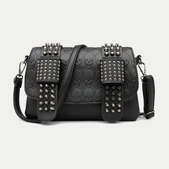 Skull Rivet Shoulder Bag Women Large Capacity Messenger Bag