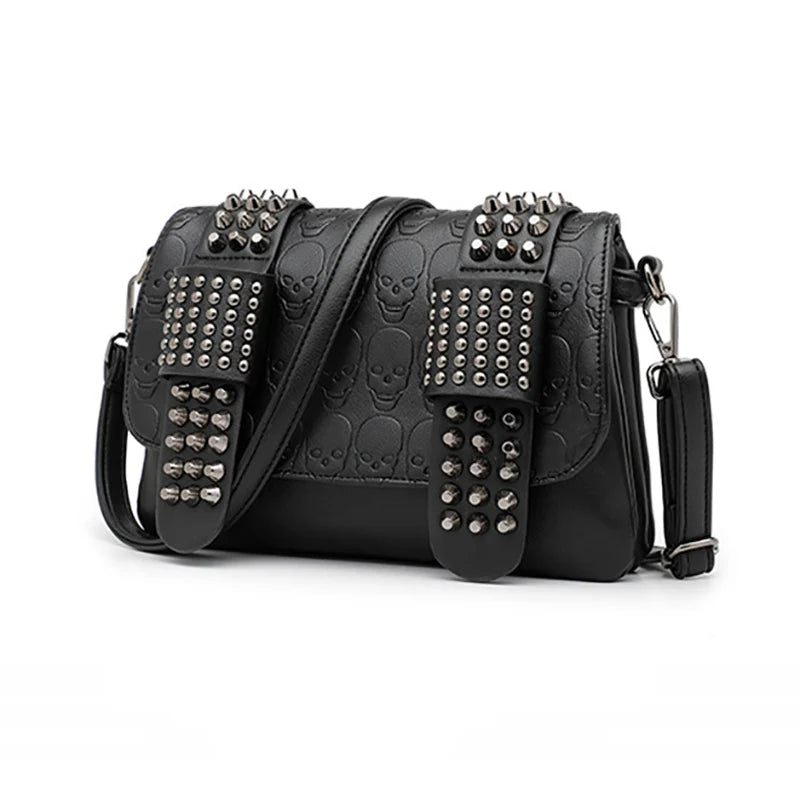 Skull Rivet Shoulder Bag Women Large Capacity Messenger Bag