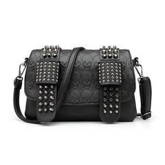 Skull Rivet Shoulder Bag Women Large Capacity Messenger Bag